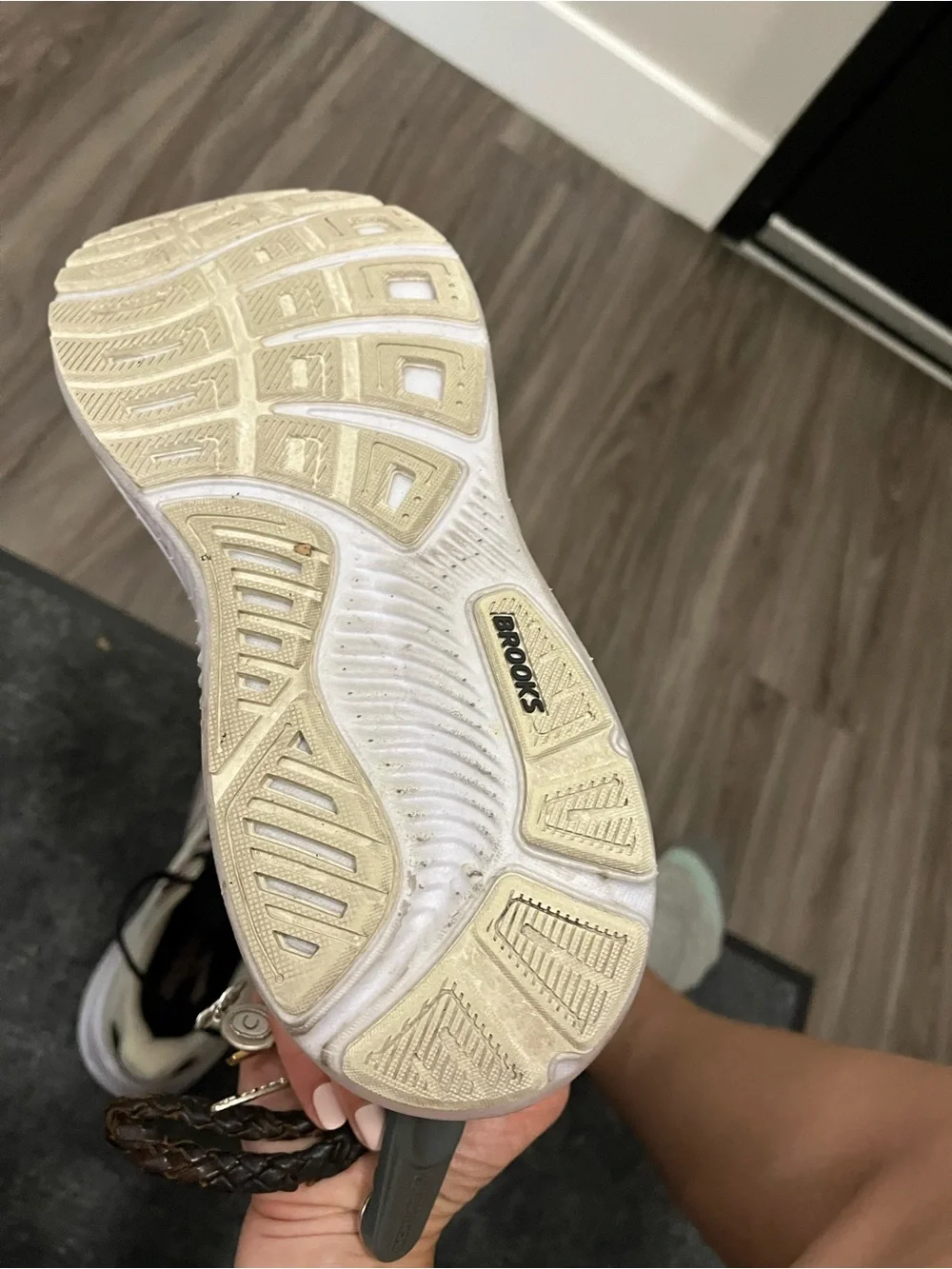 Brooks Women's Neutral Running Shoe in White, Black and Rose Gold